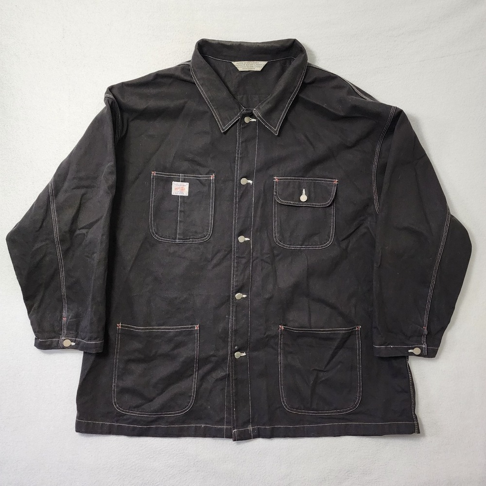 Vintage 90s American Male Chore Jacket Mens 3XL Black Skater Grunge Workwear